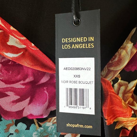 AFRM 	Maika Midi Dress - Noir Rose Bouquet - Picture 2 of 5